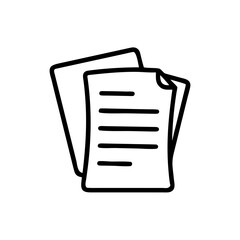 Two sheets of paper with lines representing text stacked slightly offset 