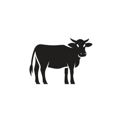 Black cow silhouette vector art