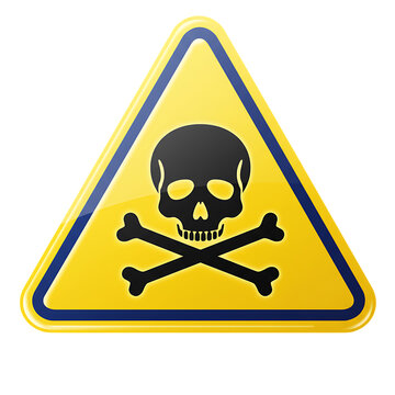 recommend clip art: Yellow Triangle Warning Sign with Skull and Crossbones on transparent background