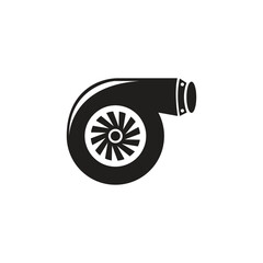 Vector design of diesel turbo engine silhouette