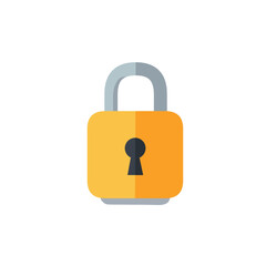 Secure padlock icon isolated on white background, safety concept, protection