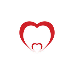 Love heart icon vector flat style logo design template