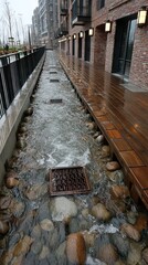 Urban Sustainable Drainage System During Rainfall