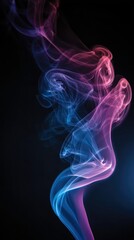 Obraz premium Ethereal swirls of smoke dance against the dark backdrop. Background art