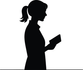 Stylish vector silhouette of a pregnant woman, a beautiful outline of mother and child