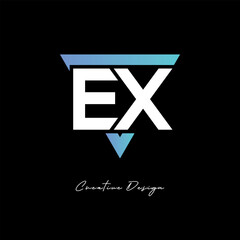 EX Letter Logo in Triangle -Modern Gradient Monogram for Branding & Identity Design