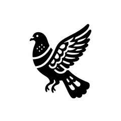 Black Silhouette of a Dove in Flight.