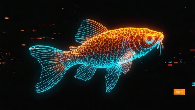 Neon Fish in the Dark