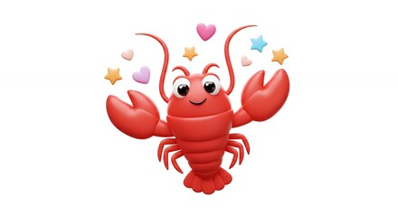 Cartoon lobster character illustration