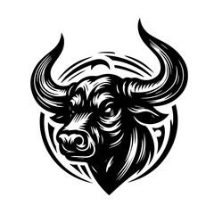 Fierce Black Bull Head Emblem.