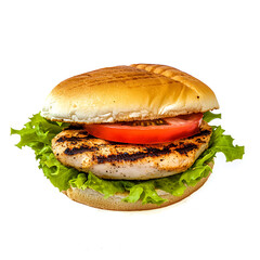 Grilled Chicken Sandwich with Fresh Lettuce and Tomato