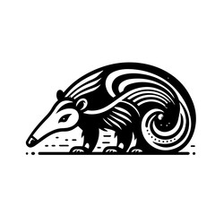 Obraz premium Stylized Black and White Anteater Illustration.