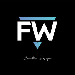 FW Letter Logo in Triangle -Modern Gradient Monogram for Branding & Identity Design