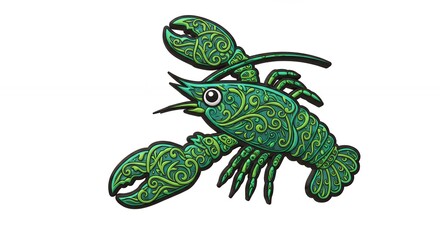 Obraz premium Colorful decorative lobster illustration