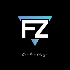 FZ Letter Logo in Triangle -Modern Gradient Monogram for Branding & Identity Design