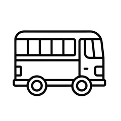 Simple line art icon of a bus