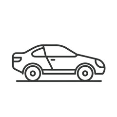Simple line art icon of a sports coupe car