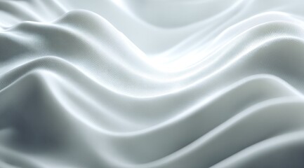 Fototapeta premium An abstract image depicting softly undulating, light gray waves, creating a smooth, flowing texture with subtle variations in tone and light