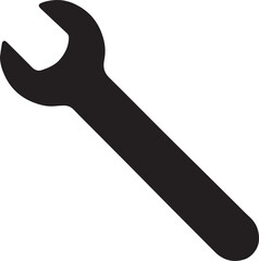 Black open end wrench tool metal