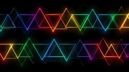 Abstract Neon Triangle Pattern Background