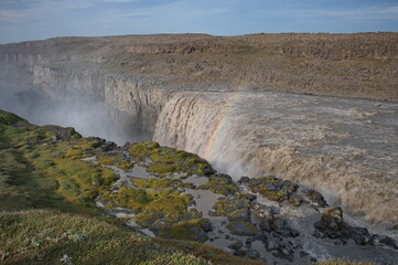 Scenic view of the powerful Dettifoss waterfall, Iceland