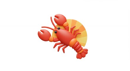Lobster illustration against warm background