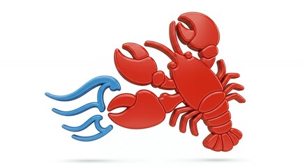 Red lobster symbol graphic design element