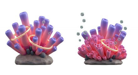 Stylized coral reef elements
