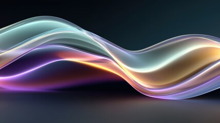 Abstract Glowing Wave Background With Teal Purple And Orange Hues