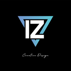 IZ Letter Logo in Triangle -Modern Gradient Monogram for Branding & Identity Design