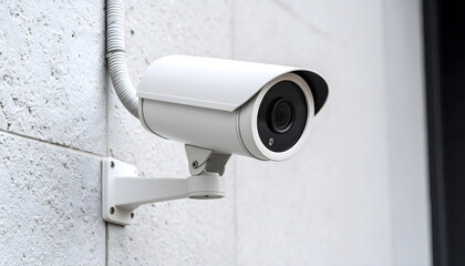 Outdoor Surveillance Camera System Mounted on Gray Building Wall
