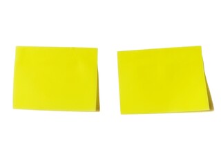 Blank yellow sticky note isolated on white background with clipping path. Yellow sheets for notes. Sticky note paper with shadow. 
