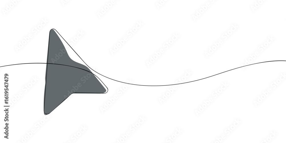 Poster single line drawing of a cursor. colored continuous line icon. vector illustration.