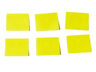 Blank yellow sticky note isolated on white background with clipping path. Yellow sheets for notes. Sticky note paper with shadow. 