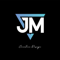 JM Letter Logo in Triangle -Modern Gradient Monogram for Branding & Identity Design