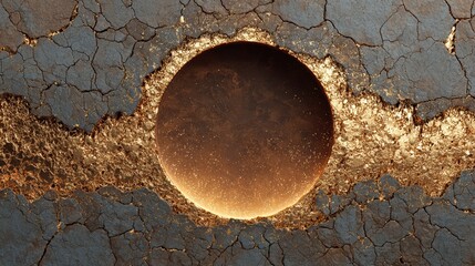 Abstract Sphere in Cracked Earth Background