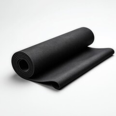 Rolled black exercise mat