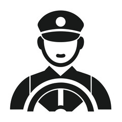 Modern driver icon with black and color elements on white background