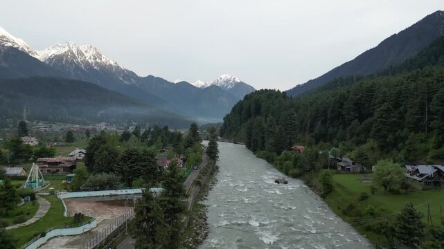 Aerial view of Pahalgam Kashmir