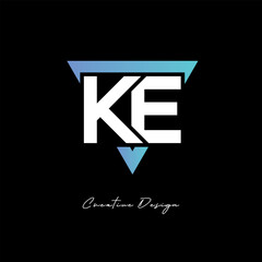 KE Letter Logo in Triangle -Modern Gradient Monogram for Branding & Identity Design