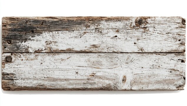 Weathered, white-painted, rustic wood plank
