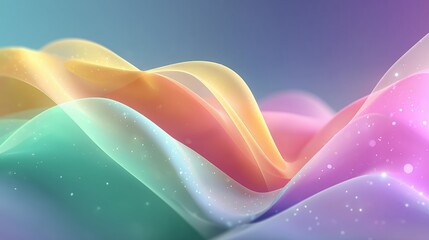 Abstract Colorful Wave Background with Shimmering Light