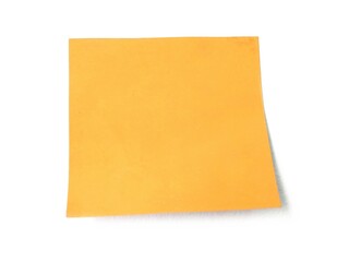 Blank yellow sticky note isolated on white background with clipping path. Yellow sheets for notes. Sticky note paper with shadow. 