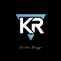 KR Letter Logo in Triangle -Modern Gradient Monogram for Branding & Identity Design
