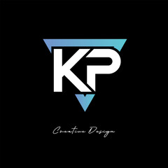 KP Letter Logo in Triangle -Modern Gradient Monogram for Branding & Identity Design