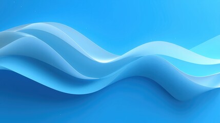 Abstract Blue Flowing Waves Background Design