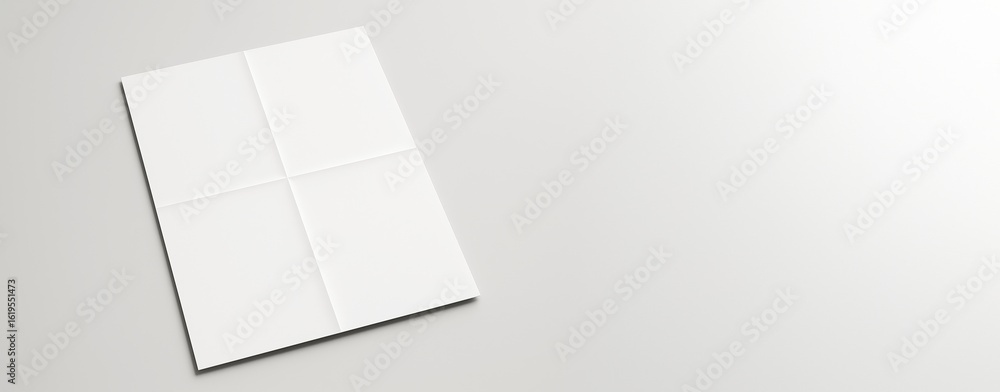 Aufkleber blank folded paper mockup on light background with copy space for clean design and visual advertisin