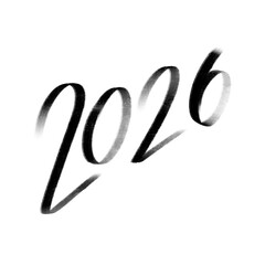 Hand Drawn Welcome 2026 year , illustration