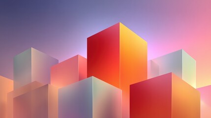 Abstract Colorful Cubes Background with pastel