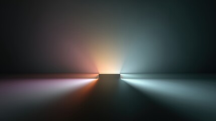 Abstract Dark Background With Glowing Orange Teal Purple Rays
